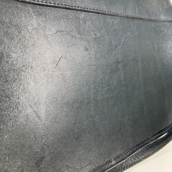 Michael Green Vintage Small Black Leather Shoulder Bag - Distressed - Picture 10 of 12